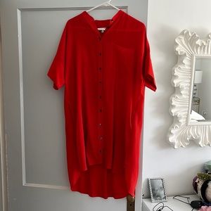 - Silk button down dress